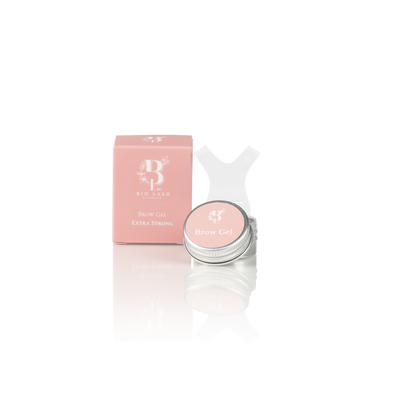 Bio Lash & Cosmetics Brow Gel Extra Strong met verpakking, potje en borsteltje